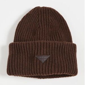 Brown Knit Beanie Hat